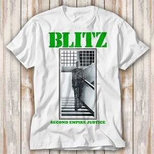 Blitz Second Empire Justice Green Band Vinyl Punk Graphic T-Shirt